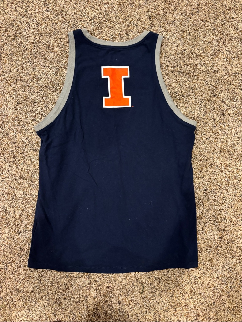 Nike Navy Tank Top with Gray Trim and Illinois Logo - Picture 3 of 3